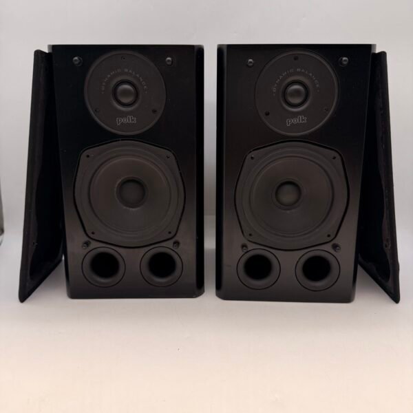 Polk Audio RT3 Bookshelf Speakers Pair Tested Working 8 Ohm Black Home Audio