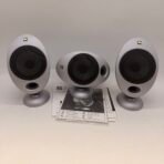 KEF HTS2001 3-Piece Home Theater Satellite Speaker Set Silver Tested Working