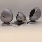 KEF HTS2001 3-Piece Home Theater Satellite Speaker Set Silver Tested Working - Image 5