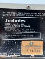 Vintage Technics SA-212 Quartz Digital Synthesizer FM/AM Stereo Receiver Japan - Image 7