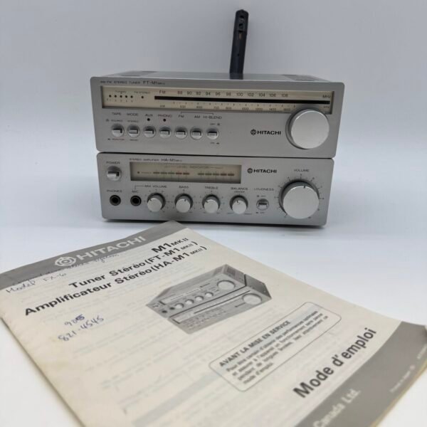 Hitachi HA-M1 MKII Stereo Amplifier & FT-M1 MKII AM/FM Tuner Set w/ Manual Japan