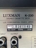 Luxman K-230 Stereo Cassette Tape Deck Vintage Hi-Fi Dolby B/C For Parts Repair - Image 7