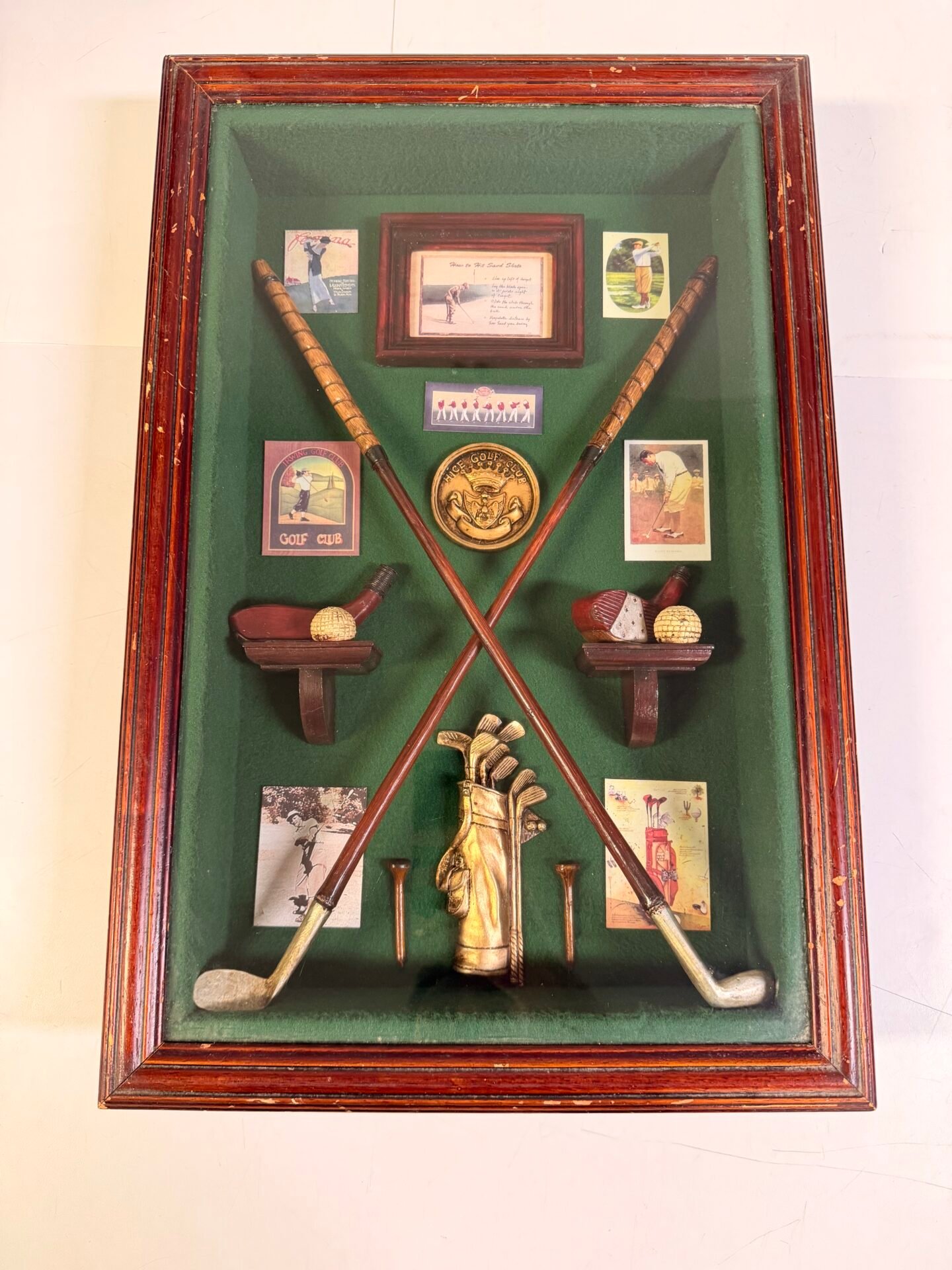 IMG_0064 Vintage Hice Golf Club Shadow Box History of Golf Display Case 1990s - Image 1