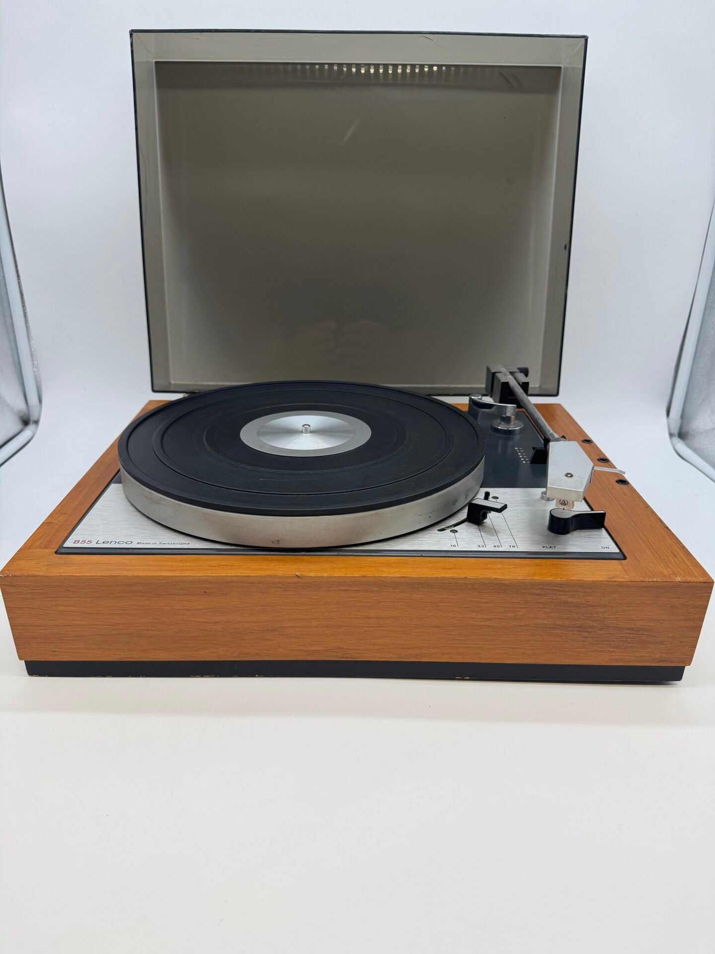IMG_8657 Lenco B55 Turntable Record Player Made in Switzerland – Used Tested Working - Image 1