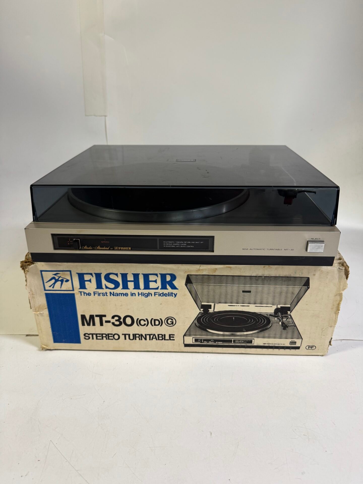 IMG_0382 Vintage Fisher MT-30 Semi-Automatic Turntable with Original Box Made In Japan - Image 1