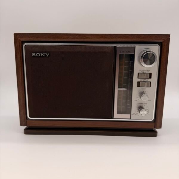 Vintage Sony ICF-9740W AM FM 2 Band Table Radio Wood Grain