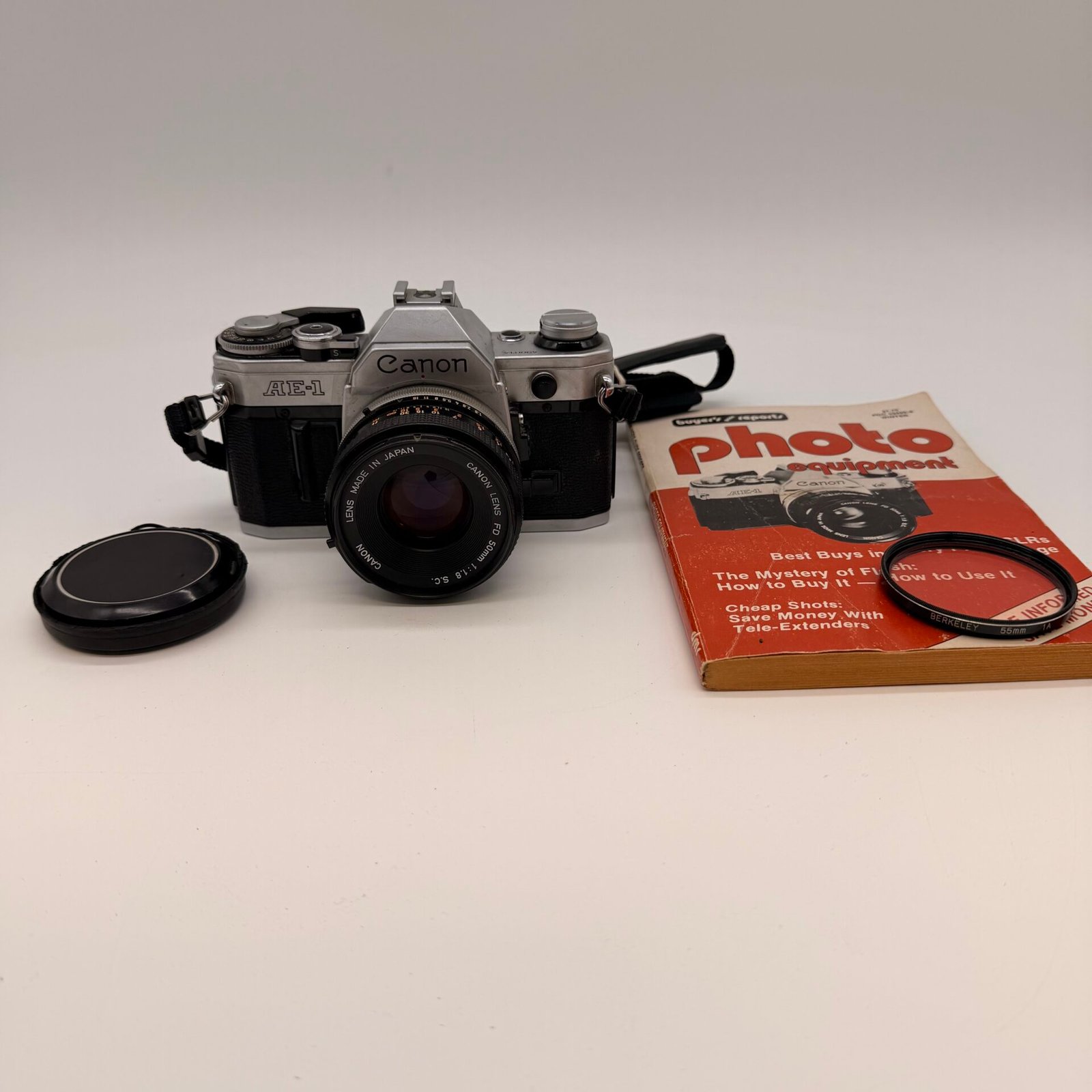 IMG_2212 Canon AE-1 35mm SLR Film Camera FD 50mm f/1.8 Lens Tested Working Japan - Image 1